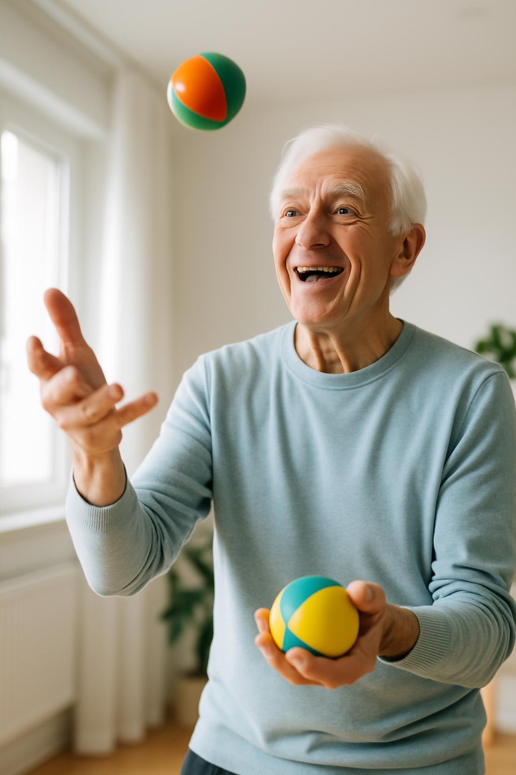 Stephen Jepson demonstrating juggling skills